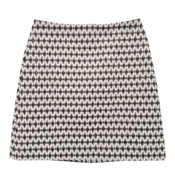 Ann Taylor LOFT Dresses & Skirts - Ann Taylor LOFT Pencil Skirt Ivory Gold Metallic Geometric Pattern EUC Size 2